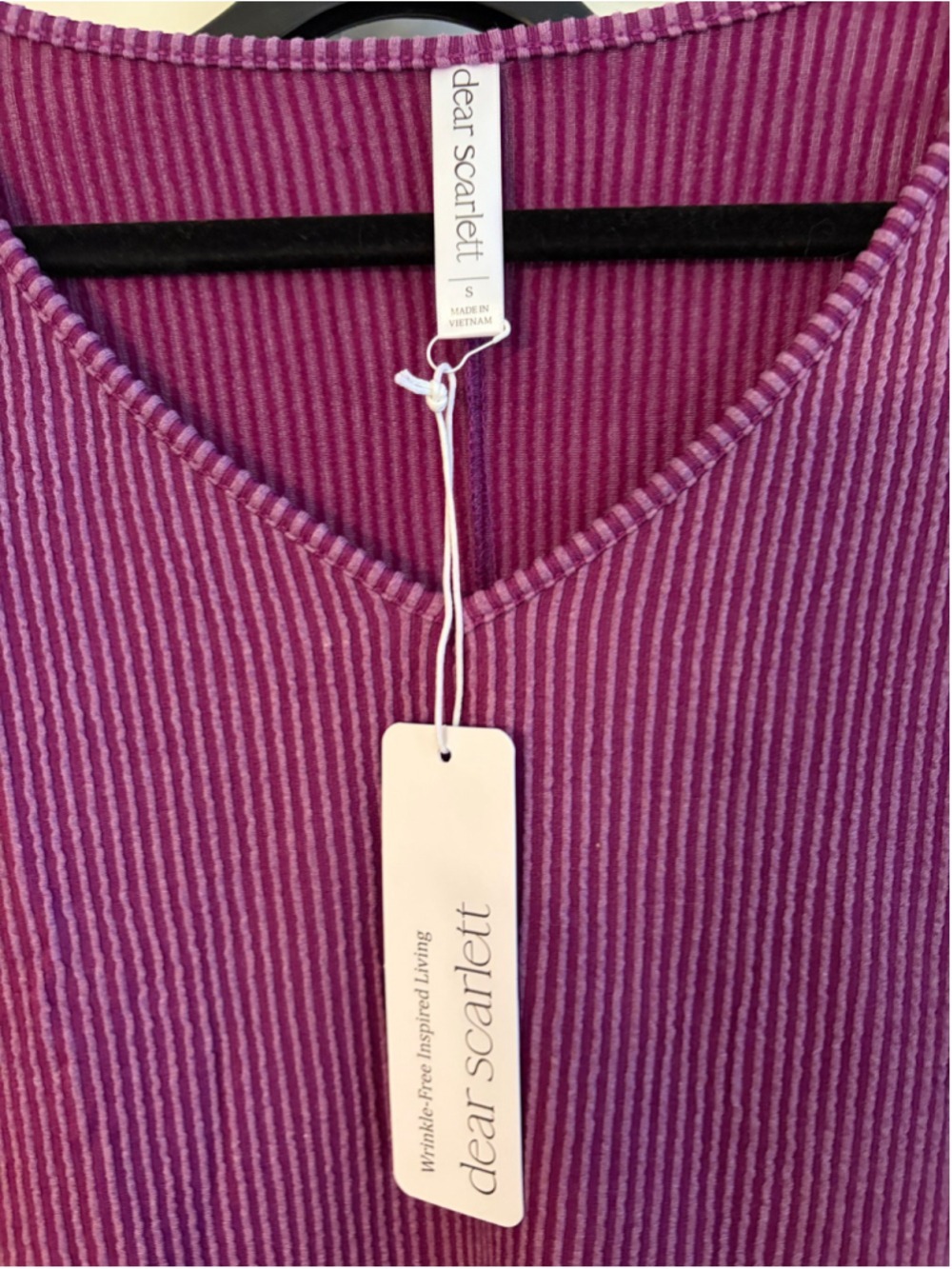 NWT Women's Dear Scarlett Purple Ribbed Tunic Top - Picture 4 of 5